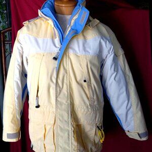 Obermeyer Coat Jacket Junior Girls Size 12 Warm Winter ski Snowboard Yellow blue